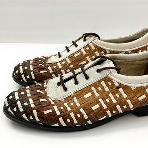 Aerogreen Italy Womens Costa Woven Leather Golf Shoes